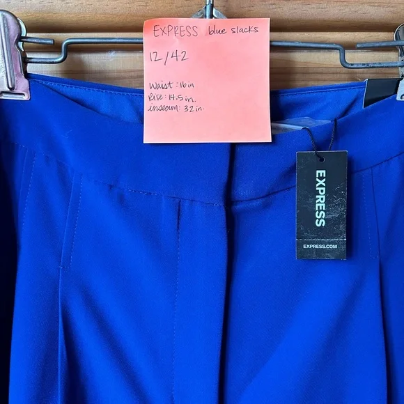 NWT Express High Waisted Trousers Royal Blue - Picture 5 of 5